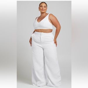 ADELAIDE TWO PIECE WIDE LEG SET IN WHITE
